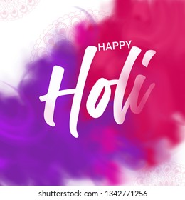 abstract powder splatted background. Indian Festival of Colours, Happy Holi celebration design. - Vector