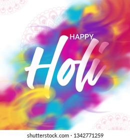 abstract powder splatted background. Indian Festival of Colours, Happy Holi celebration design. - Vector