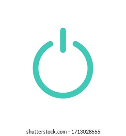 Abstract power button icon button for websites or applications for smartphones or tablets.