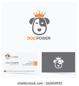 Abstract Power Dog Creative Logo Design Template with visiting card. vector illustration