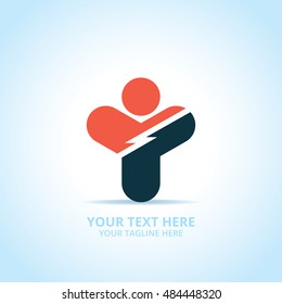 Abstract power logo, design concept, emblem, icon, flat logotype element for template.
