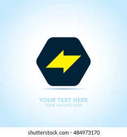 Abstract power logo, design concept, emblem, icon, flat logotype element for template.
