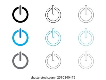 Abstract Power on button modern style vector icon design