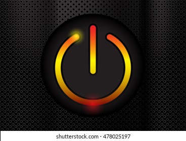 Abstract power sign on dot background vector illustration