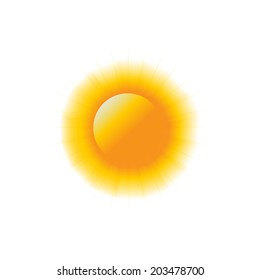 Abstract power sun image. Concept of summer, solar energy, heat. Vector icon.