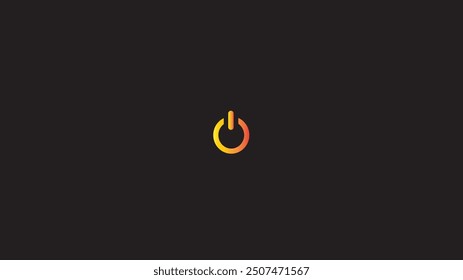 Signo y símbolo del interruptor de alimentación Abstractas. Energía eléctrica sobre un fondo negro. 