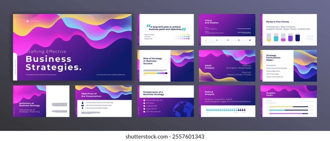 Abstract powerpoint presentation templates set, modern layout presentation background, banner template, brochure, landing page, company profile, business design package set, vector illustration.