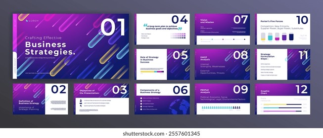 Abstract powerpoint presentation templates set, modern layout presentation background, banner template, brochure, landing page, company profile, business design package set, vector illustration.