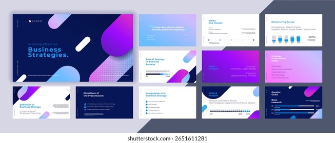 Resumo conjunto de modelos de apresentação do powerpoint, plano de fundo de apresentação de layout moderno, modelo de banner, folheto, página inicial, perfil da empresa, conjunto de pacotes de design de negócios, ilustração vetorial.