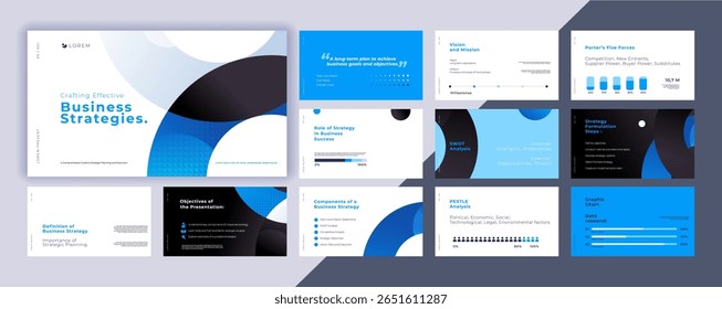 Resumo conjunto de modelos de apresentação do powerpoint, plano de fundo de apresentação de layout moderno, modelo de banner, folheto, página inicial, perfil da empresa, conjunto de pacotes de design de negócios, ilustração vetorial.