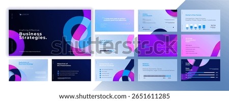 Abstract powerpoint presentation templates set, modern layout presentation background, banner template, brochure, landing page, company profile, business design package set, vector illustration.