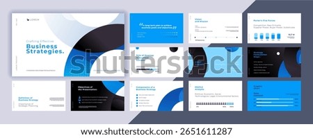 Abstract powerpoint presentation templates set, modern layout presentation background, banner template, brochure, landing page, company profile, business design package set, vector illustration.