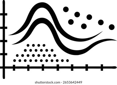 Projeto de silhueta de ondas de análise preditiva abstrata para visualização de dados