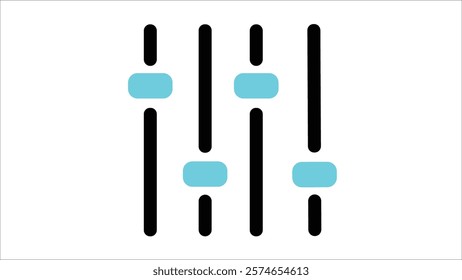 Abstract preferences Icon Isolated on Black and White Vector Graphic on white background.