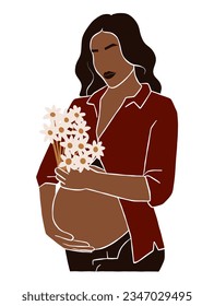 Abstract pregnant woman illustration. Vector illustration.