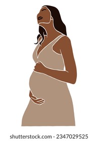 Abstract pregnant woman illustration. Vector illustration.