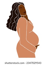 Abstract pregnant woman illustration. Vector illustration.