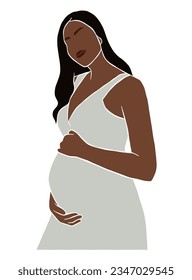 Abstract pregnant woman illustration. Vector illustration.