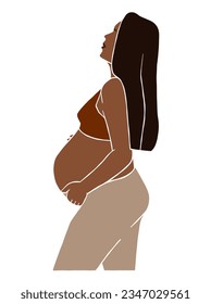 Abstract pregnant woman illustration. Vector illustration.