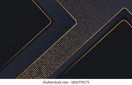 Abstract premium black background with glitter. Rectangle shape.