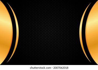 Abstract premium black and gold geometric background Free Vector