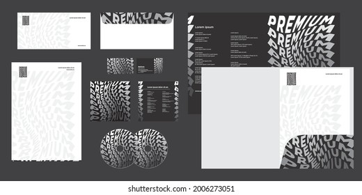 Abstract Premium Black and White Modern Corporate Business Identity Stationary