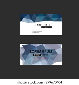 abstract premium business creative logo banner design blue polygon geometric card vector set background and can fill text or show your product