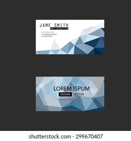 abstract premium business creative logo banner design blue polygon geometric card vector set background and can fill text or show your product