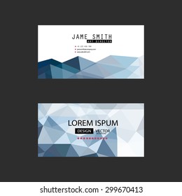 abstract premium business creative logo banner design blue polygon geometric card vector set background and can fill text or show your product