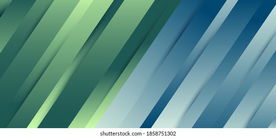 Abstract premium diagonal line blue and green gradient dynamic shadow background and texture. Vector illustration