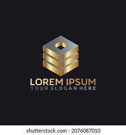 vector de diseño del logotipo de hexágono de letras E premium abstractas