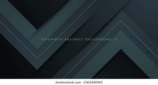 Abstract premium geometric futuristic background with dark gray background design. Overlap triangle pattern. Eps10 vector