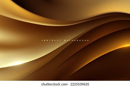 Abstract premium gold background wavy light and shadow shape