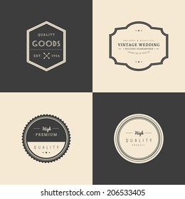 abstract premium labels on squares with different color