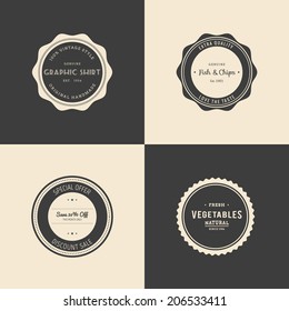 abstract premium labels on squares with different color