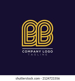 Abstrakte Premium Linearbuchstaben B Logo Symbol Design moderne minimale Stil Illustration.