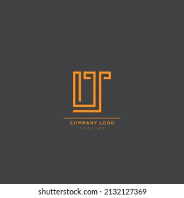 Abstract premium linear letter LT logo icon design modern minimal style illustration.