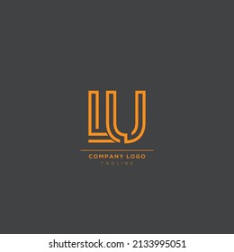 Abstract premium linear letter LU logo icon design modern minimal style illustration.