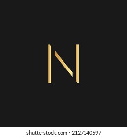 Resumen de letra lineal premium N icono del logotipo.