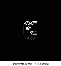 Resumen de letra lineal premium diseño de icono de logotipo de PC con un estilo minimalista moderno.
