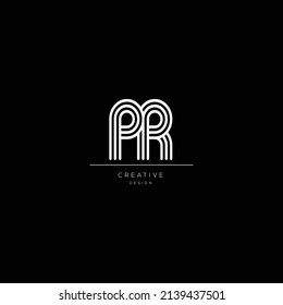 Resumen de letra lineal premium diseño de icono de logotipo de relaciones públicas moderna ilustración de estilo mínimo.