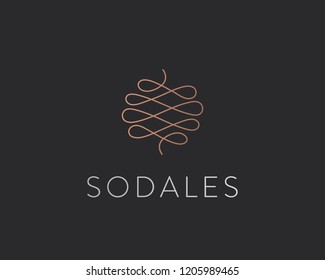 Abstract premium linear vector logotype. Motion wave flow logo symbol.