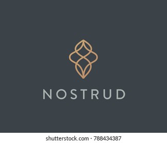 Abstract premium linear vector logotype. Motion wave flow logo symbol.