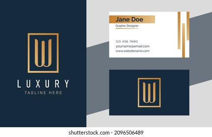 Abstract Premium luxury corporate identity elegant letter W logo design