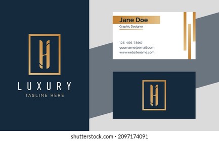 Abstract Premium luxury corporate identity elegant letter H logo design