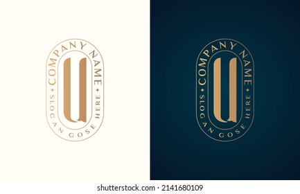 Abstract Premium luxury corporate identity letter U logo design