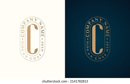 Abstract Premium luxury corporate identity letter C logo design