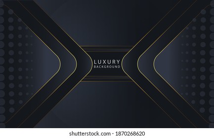 Abstract premium luxury geometric pattern. Moderns vector illustration of dark blue and gold background. For poster, banner, website, flyer etc.