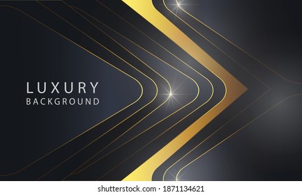 Abstract premium luxury geometric pattern. Moderns vector illustration of dark blue and gold background. For poster, banner, website, flyer etc.