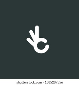 Abstract premium ok fingers logo design. Modern icon ok fingers. Vector illustration